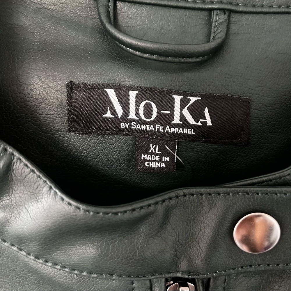 NWT Dark Green Faux Leather Jacket - Picture 2 of 5